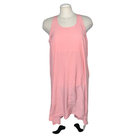 Halara Breezeful Racerback Hi Low MIdi Dress Sz XL Womens Pink Built in Bra Slee - Picture 4 of 15
